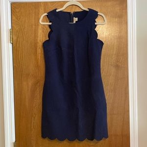 J.Crew navy scalloped dress